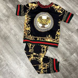 Baroque Versace -esque top and bottom sz xl